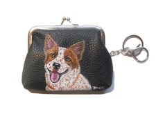 Australian Cattle Dog  Red Heeler Coin Purse Coin Bag Hand Painted