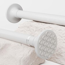 Curtain Pole, Long Shower Rail, No Drilling, Extendable Telescopic Rod, 84-230cm