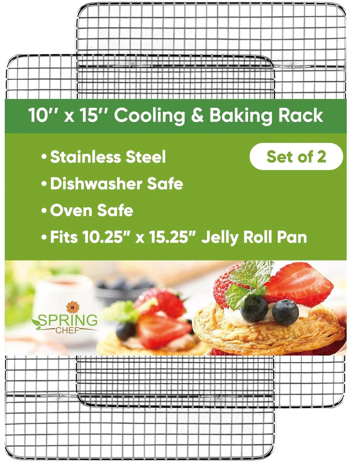 10" x 15" Stainless Steel Cooling Racks for Baking - Oven Safe - Cookie Racks...
Opens in a new wind
