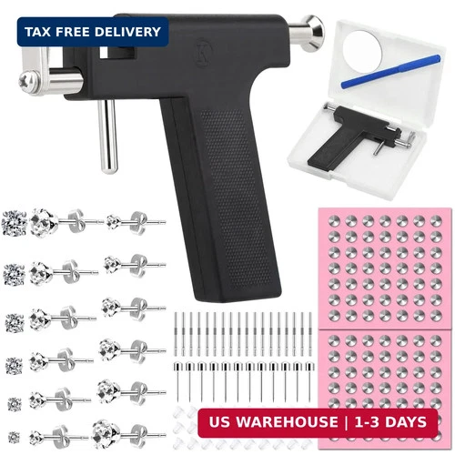 Professional Ear Piercing Gun Kit, Reusable Piercing Gun with Stainless Steel Pi - product listing photo