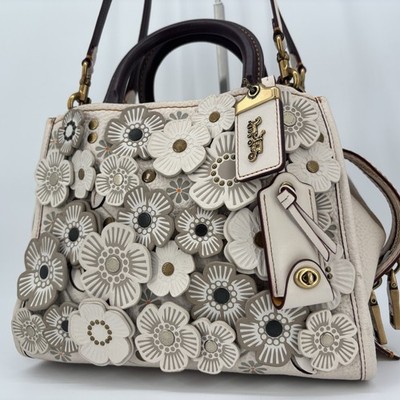 Coach Rogue 25 Tea Rose Leather Tote Shoulder Handbag 2Way 