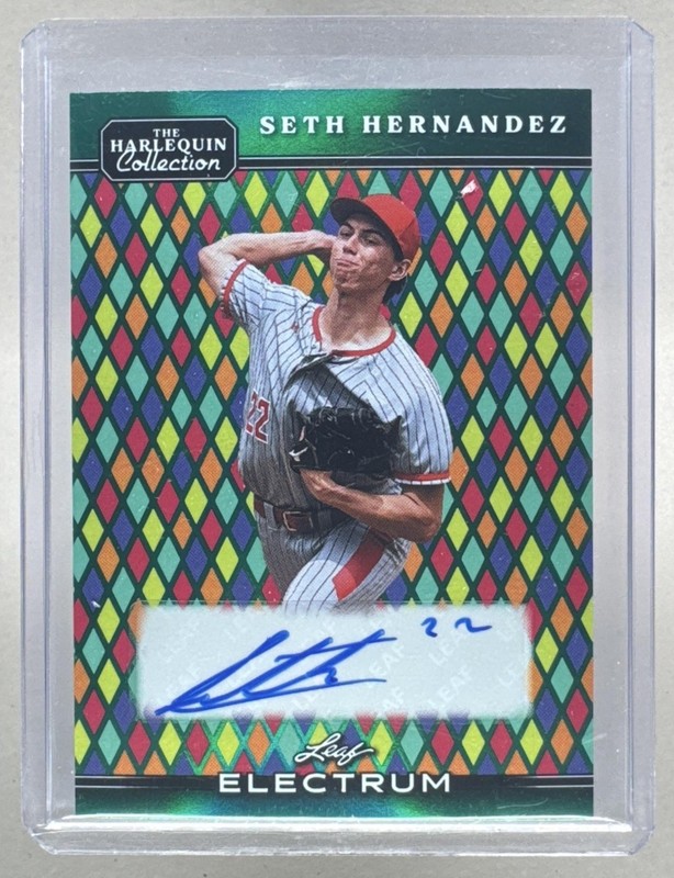 Seth Hernandez 2026 Leaf Electrum #HC-SH1 Green The Harlequin RC Auto 1/1