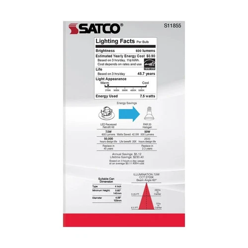 7.5W LED Directional Retrofit Downlight - Gimbaled - 4 in. - Adjustable Color Te - Picture 20 of 25