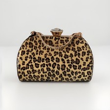 NWT CROSSBODY bag ANIMAL PRINT leopard Vegan Leather long strap