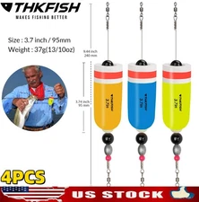 4Pcs Popping Corks Floats for Saltwater Fishing Bobbers Cork Weighted Floats US