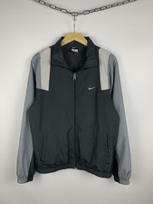 Nike Full Zip Track Jacket Retro Style Swoosh Logo Men  s Size M Gray/White Y2K