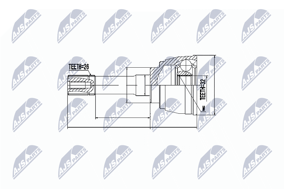 Driveshaft CV joint Front Axle NPZ-SU-030 NTY for SUZUKI GRAND VITARA I - Image 3