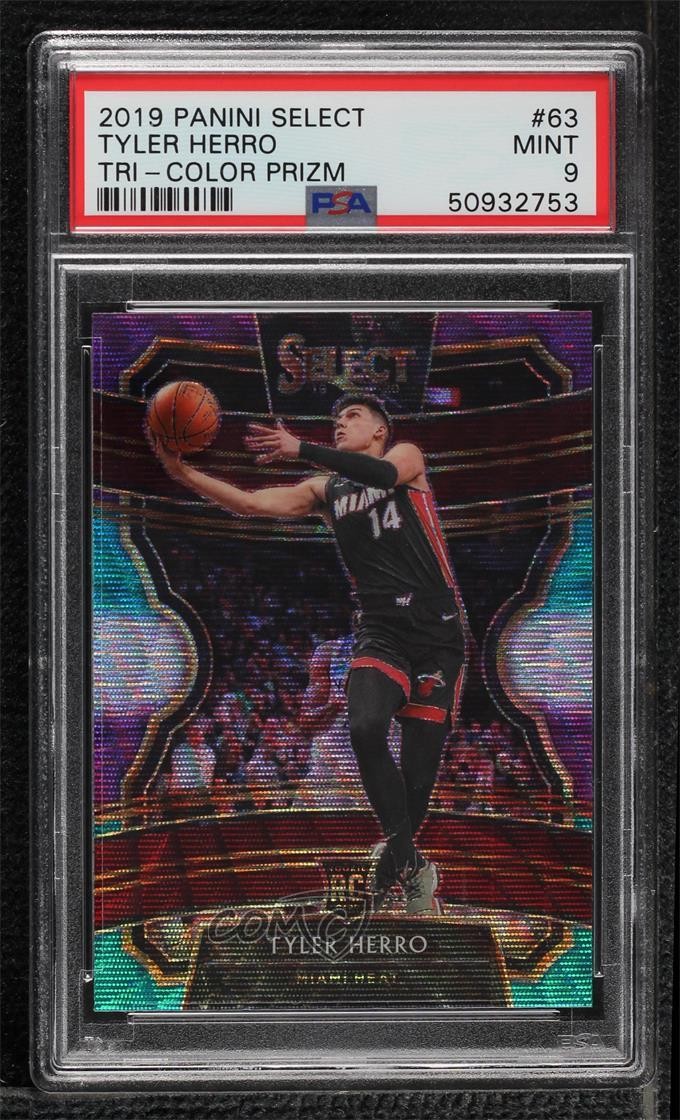 2019 Select Concourse Tri-Color Prizm Tyler Herro #63 PSA 9 MINT Rookie RC s6i