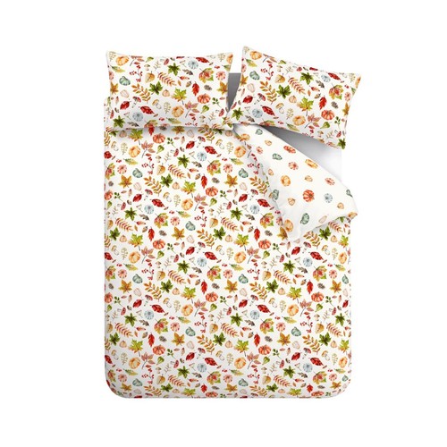 Catherine Lansfield Autumn Pumpkins Reversible Duvet Cover Bedding Set Orange - Picture 12 of 25