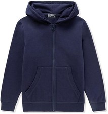 Unisex Kids Soft Brushed Fleece Basic Hooded Sweatshirt Full Zip-Up Hoodie