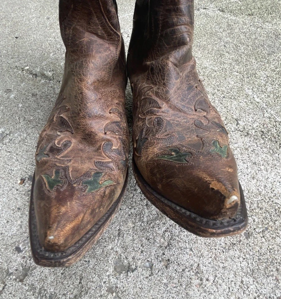 Dan Post V Rosie Western Boots Women’s 8M Tan Leather Inlay Embroidered DP3411 - Image 4 of 4