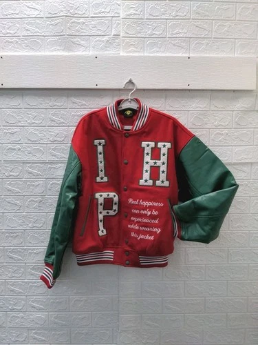 New I'm Happy Promise Men's Happy All-star Varsity Jacket Sz L video thumbnail