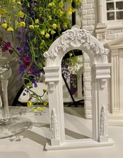 Dolls House Miniature Garden Arch Landscape Material White 1:12 Scale