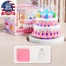 Kids Kawaii Electric Toys Birthday Cake Bubble Machine Flashing Music Automatic