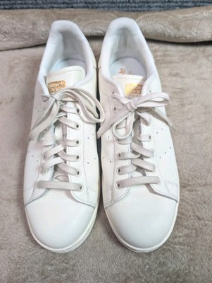 Adidas Stan Smith  Tennis Shoes Off White Sneakers with Gold Men s Size 10.5  