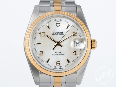 *SUPER RARE* Tudor Prince Date MOP Dial 18K & SS Auto Watch 74033 w/ Papers
