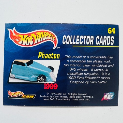 Hot Wheels Phaeton 1999 Collector Cards Comic Images 64 - Bild 2 von 2