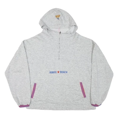 VENICE BEACH Hoodie Homme Gris à Capuche Zip Couture Légère XL Coton - Photo 1/4