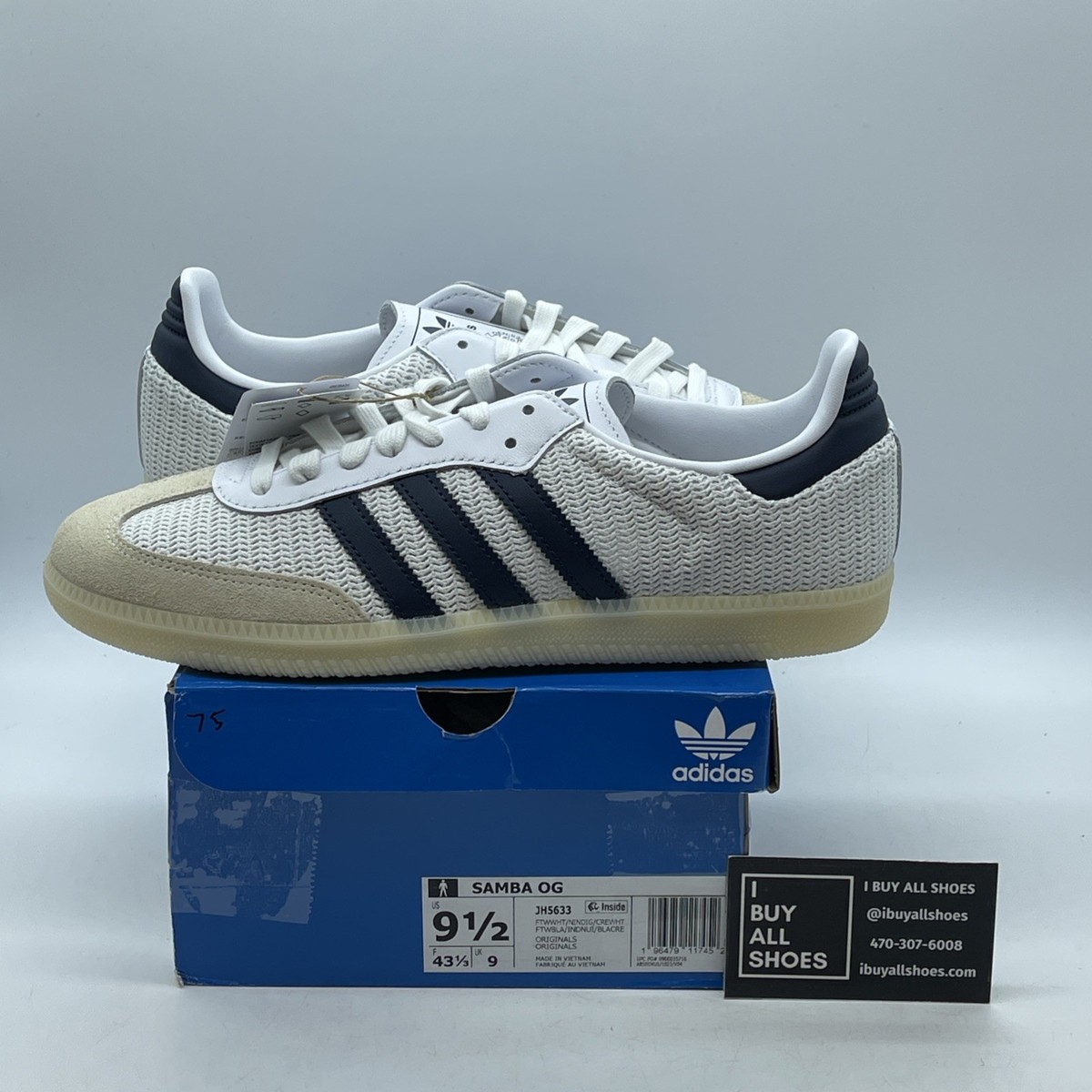 【adidas】SAMBA OG サンバ オリジナル ★JH5633★白×ネイビー Size 9.5 - adidas Samba OG White Night Indigo Cream Blue