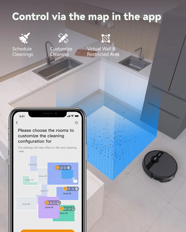 IMOU RV1L Saugroboter Staubsauger Wischfunktion LDS WLAN Lidar-Navigation 4500Pa - Bild 2 von 4