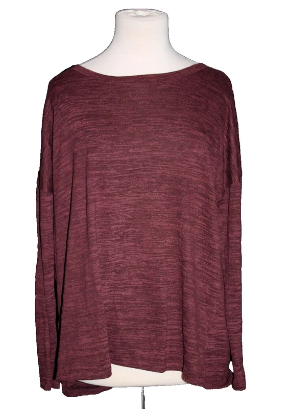 lole long sleeve open back heathered shirt