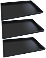 Fmprofessional Pizzablech-Set 3Tlg. 60 Cm Blaublech Backblech Pizza BackzubehöR