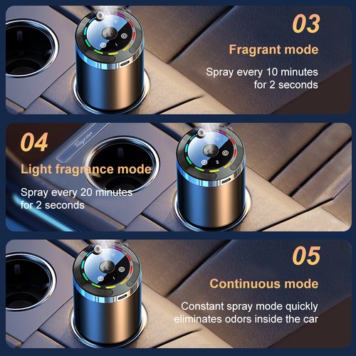 Ambientador de aire inteligente para automóvil niebla ultrasónica encendido/apagado automático difusor de aroma ajustable - Imagen 15 de 31