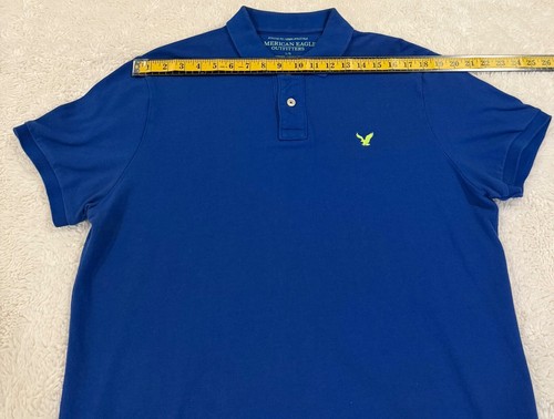 AMERICAN EAGLE BLUE ATHLETIC FIT POLO SHIRT 100% COTTON SIZE LARGE - Picture 10 of 16