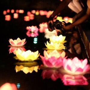 Outdoor Schwimmende Lotus Licht Pool Garten Wasser Blume Led Leuchten Ebay