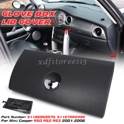 Black Dash Glove Box Door Lid Cover LHD For Mini Cooper R50 R52