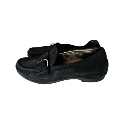 AGL Women s Casual Shoe Loafer Black Suede Leather Italy Size 39 / US 8
