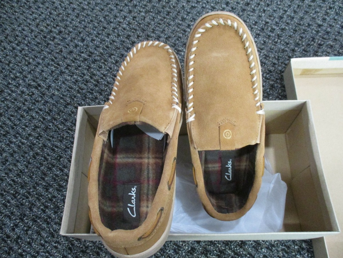 Brand New Clarks Men's Indoor/outdoor Suede Slippers/Moccasins