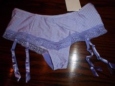 NWT B TEMPT'D by WACOAL FLIRT CHEEKY GARTER PANTIES 949170 480 LAV check S M