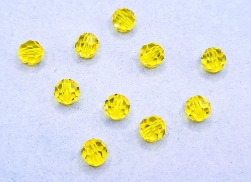 Round UV Orange Cadmium Glass Beads Machine Czech 4mm 6mm 10pcs - Picture 2 of 4