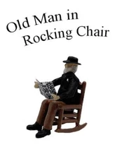 HO scale ROCKING CHAIR with Old Man Reading Paper comes Painted 1/87 scale
