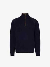 PEREGRINE  Foxton Quarter Zip Jumper sweater-Navy- Size M - Made in england