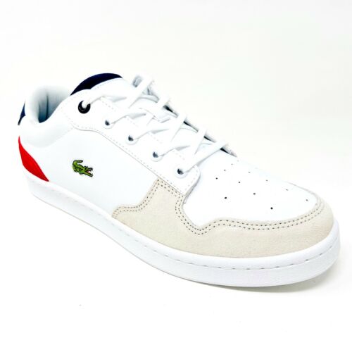 Lacoste Master Cup 120 2 SUJ Leather White Navy Red Kids Casual Sneakers