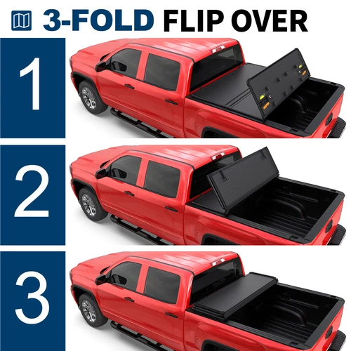 6ft Lock Hard Tri-Fold Tonneau Cover Black For Toyota 2016-23 Tacoma Truck Bed - Picture 9 of 15