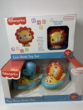 Fisher Price Lion Elephant Boats Bath Toys LOT Baby Gift - NEW, FAST US Ship