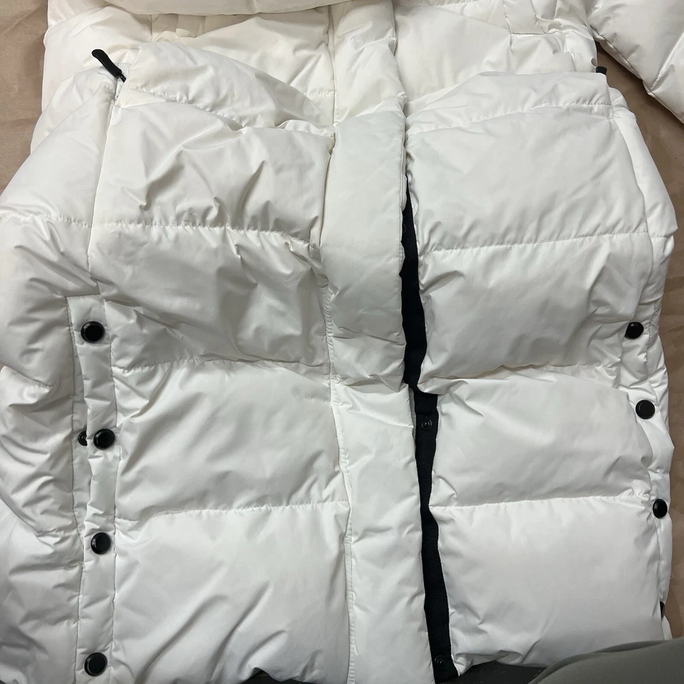 Top Ten Polaris Abrigo Largo Acolchado Plumón Pato Blanco Parka Marca Coreana Talla:s Foto 2 de 4