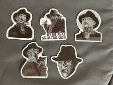 Lot 5 FREDDY KRUEGER 2" to 2 1/2" ELM STREET Stickers FAST FREE Halloween
