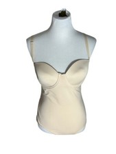 MAIDENFORM Firm Foundations Firm Control Bodysuit Women's Size 38B DMS108 Nude