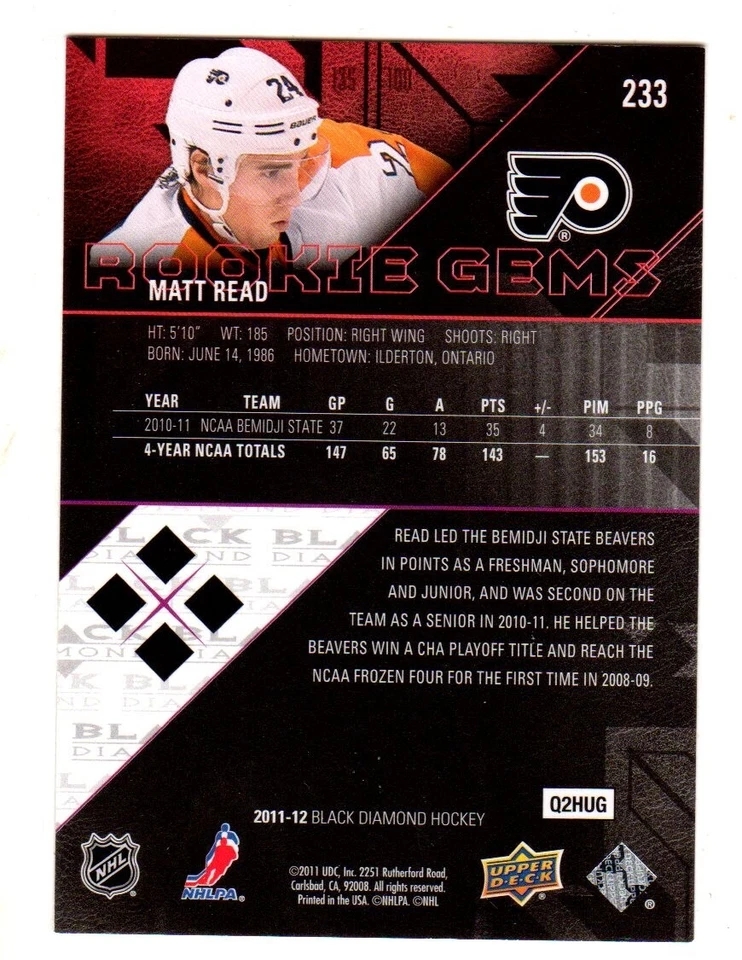 2011-12 Black Diamond RCs SPs 🥅 YOU PICK YOUR FAVS 🥅NHL HOCKEY CARDS 🏒 - Image 2 of 4