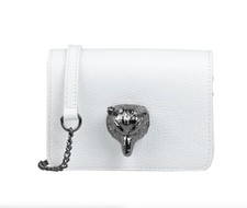 Studio Mods Italy White Leather Camera Bag With Wolf Head Nwt