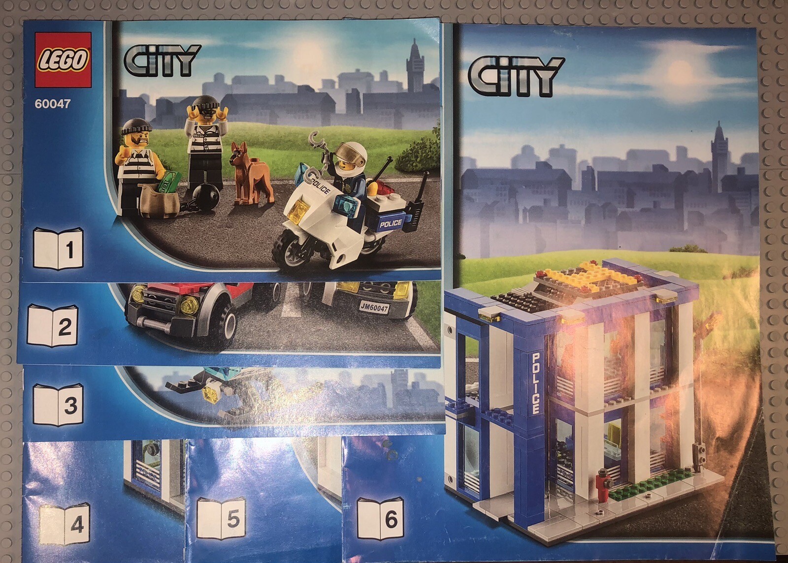 Lego 60047 City Police Station Set Manuals Minifigures With Cars & Helicopter