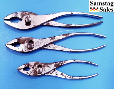 Vintage Set of 3 Pliers Knurled Handles Kmart Globemaster Made in Japan