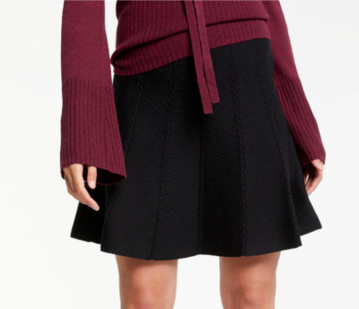 John Lewis Max Studio Damen Minirock mit Zopfmuster, schwarz Größe S / M