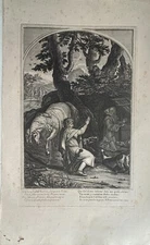 ENGRAVING 20 LIFE OF SAINT BRUNO EUSTACHE LE SUEUR GRAVE BY FRANCOIS CHAVUEAU 1660