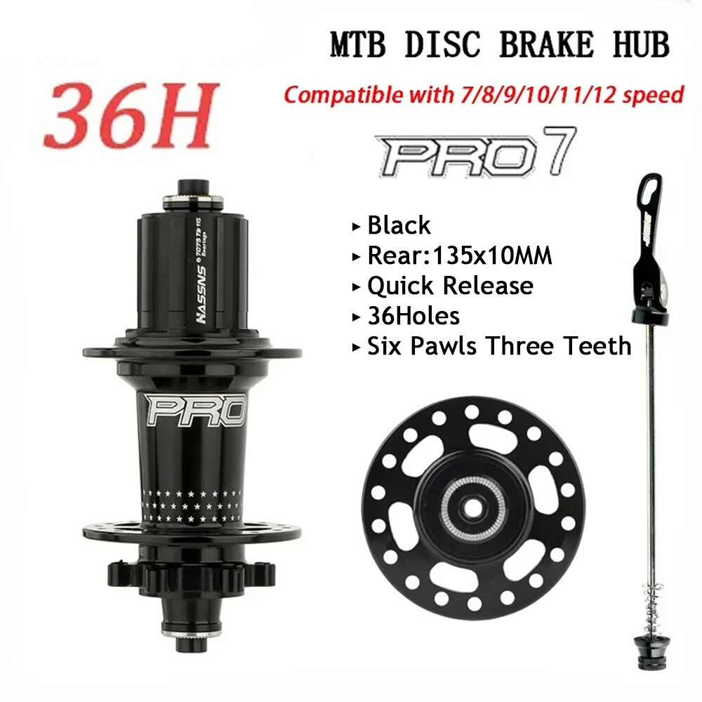 MTB Bicycle Rear Hub 36Holes Freehub 7-12Speed Bicycle Six Pawl