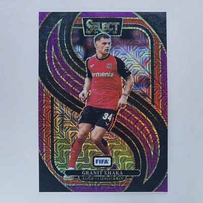 2024-25 Select FIFA Granit Xhaka #130 Mezzanine Purple Mojo Prizm Leverkusen